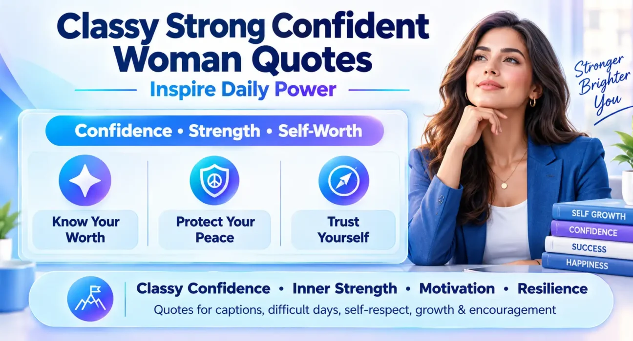 Classy strong confident woman quotes about confidence, strength, self-worth, and motivation