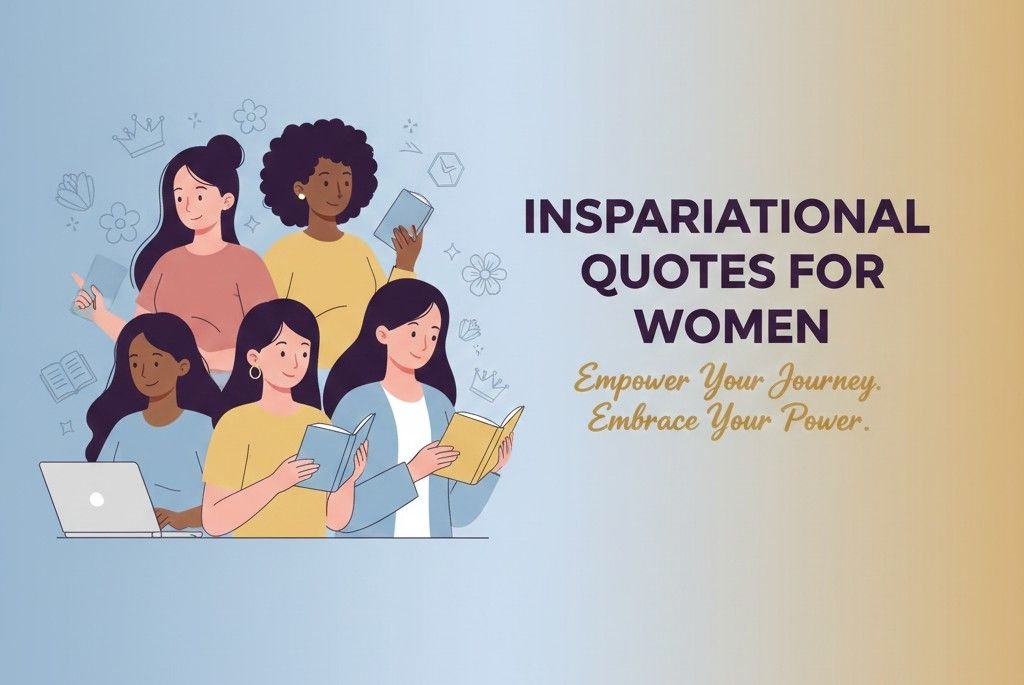Group of diverse women reading books and using laptops, surrounded by inspirational doodles, symbolizing empowerment, learning, and self-confidence. Self-Confidence and Strength Quotes That Inspire Bravery