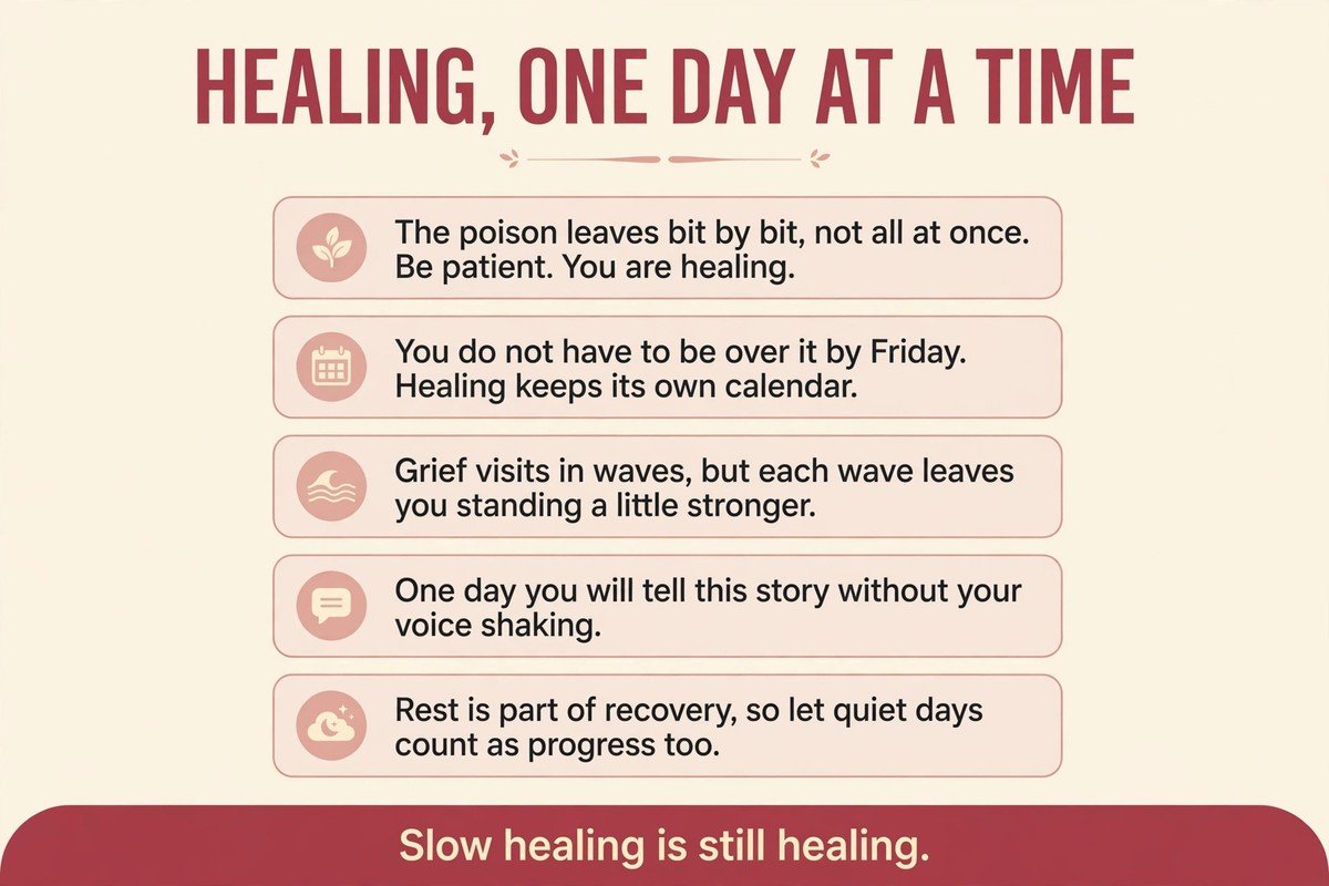 Healing breakup quotes for her about patience, grief waves and slow recovery