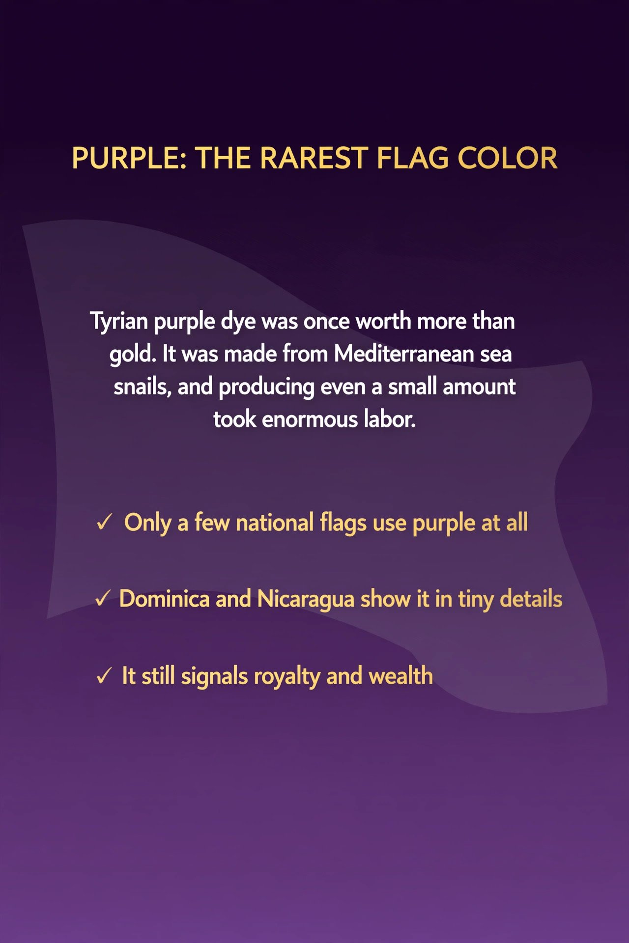 Infographic on why purple is the rarest flag color
