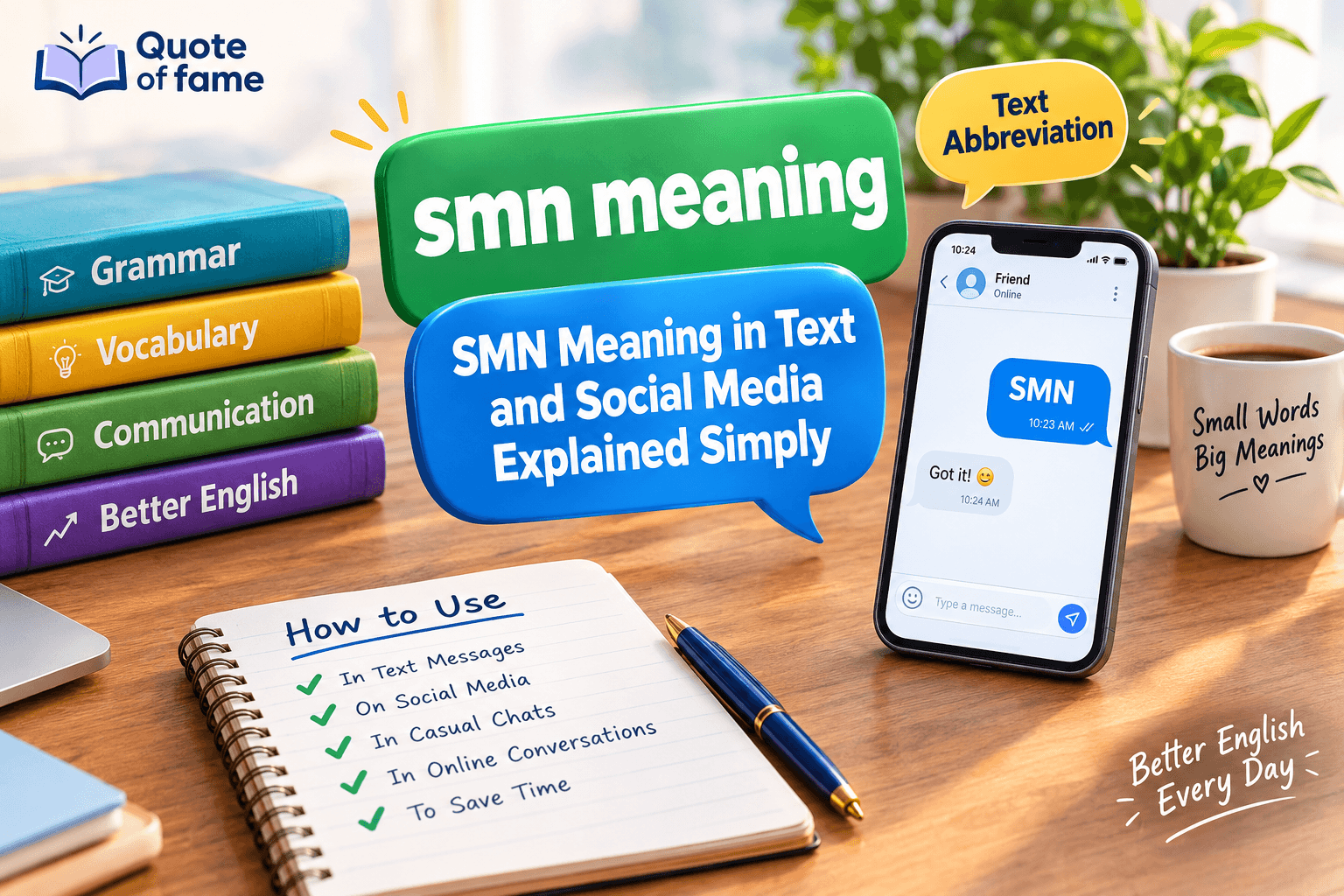 SMN meaning in text explained with a smartphone chat message