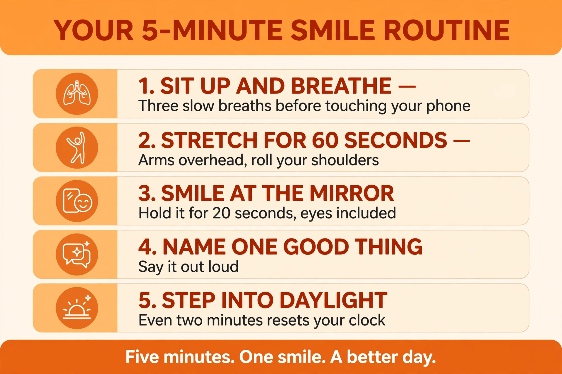 Start your day with a smile using this 5-minute morning routine chart