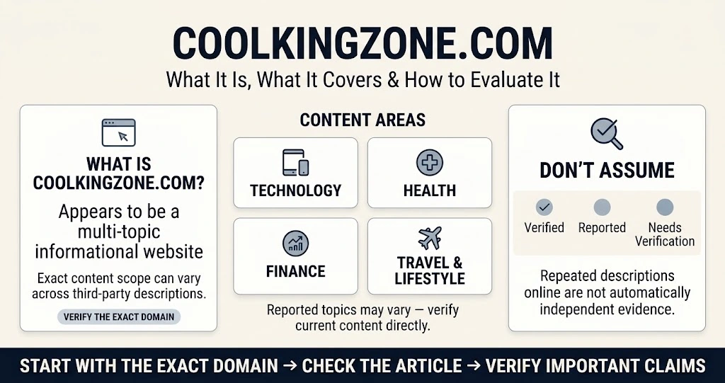 CoolKingZone.com explained with content areas and website verification guidance