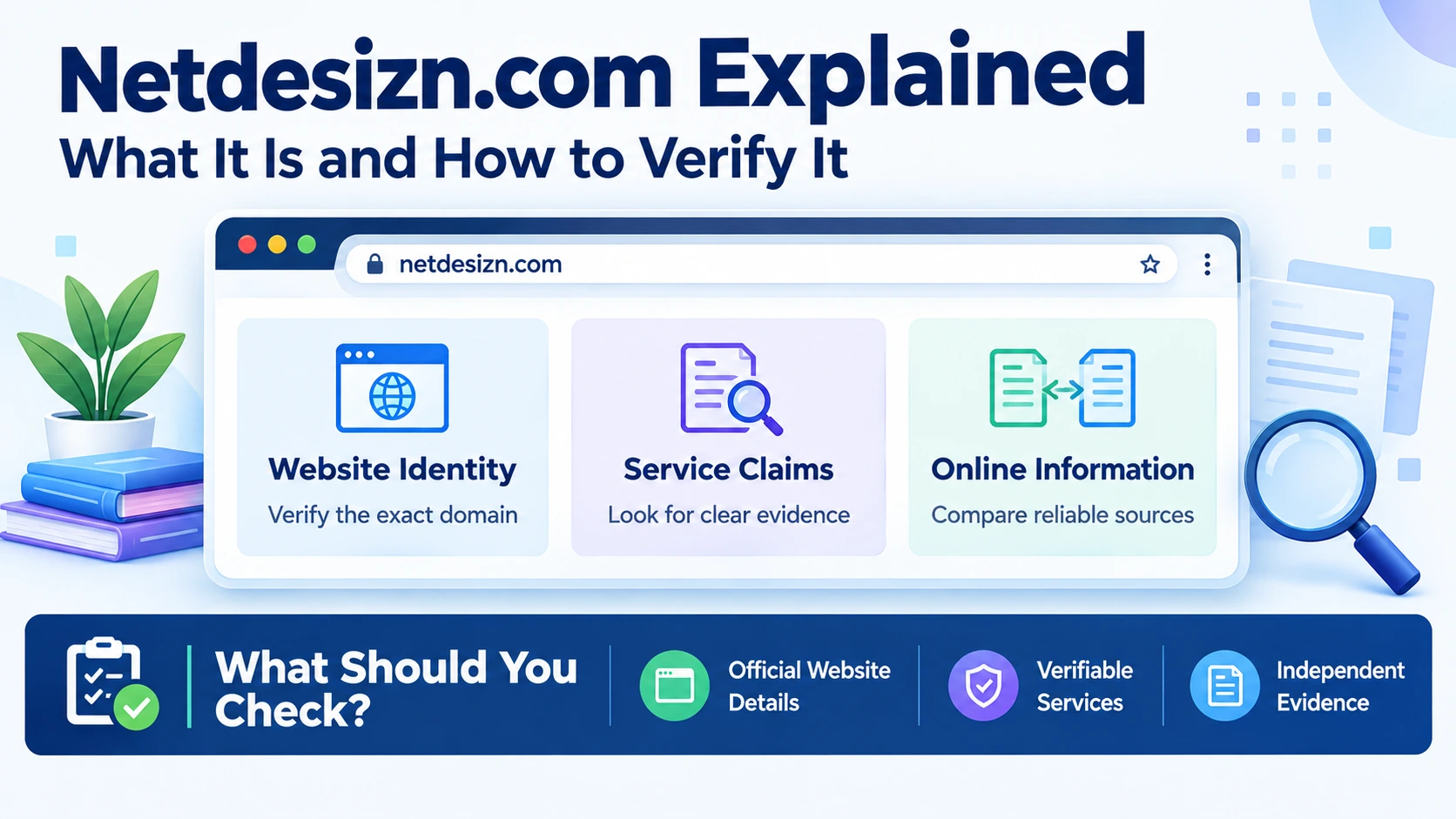 Netdesizn.com explained with website identity, service verification, and online information checks.