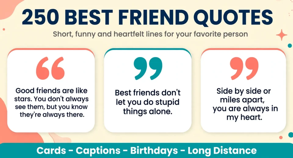 best friend quotes infographic with short quotes for best friends