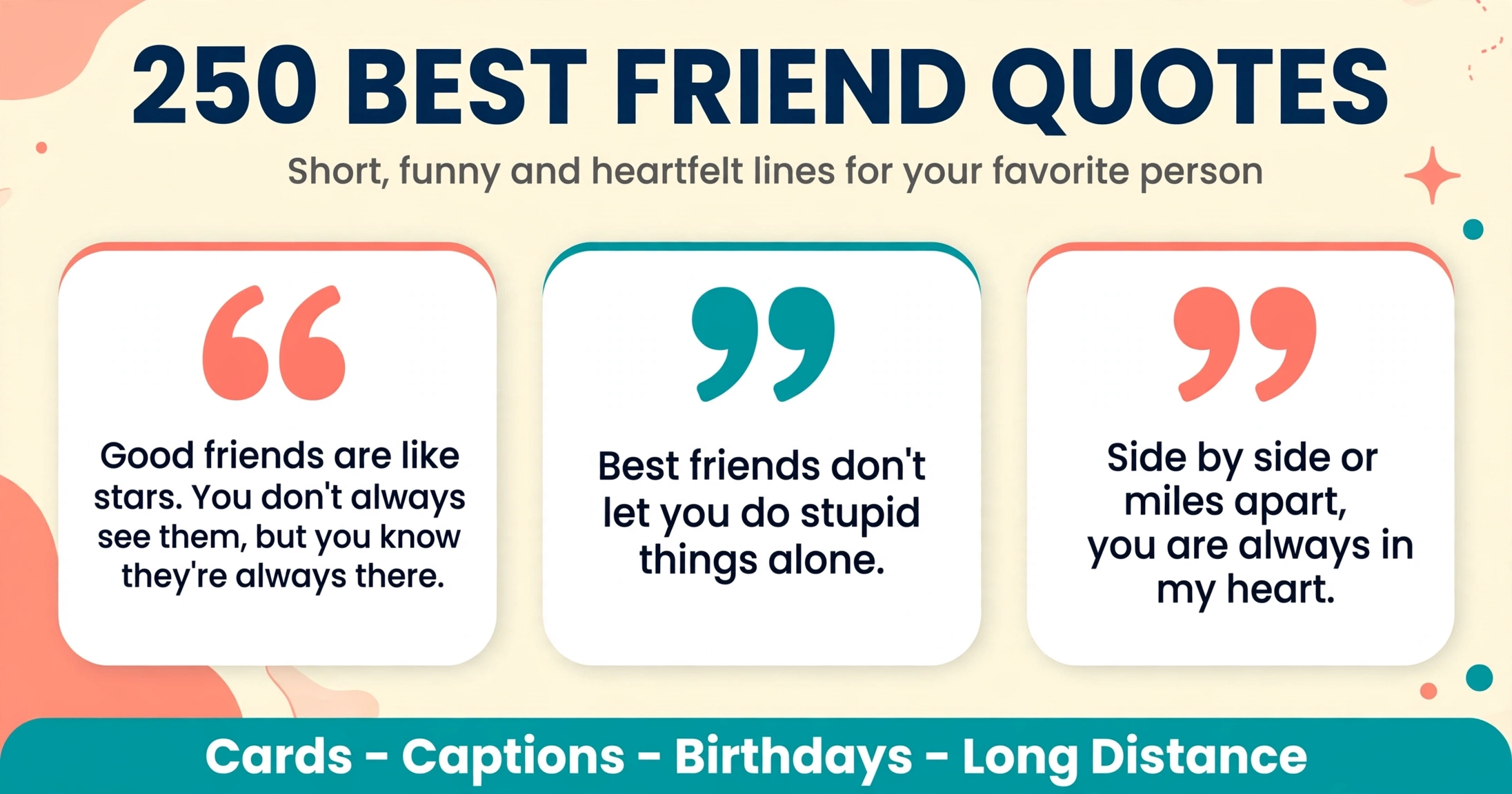 best friend quotes infographic with short quotes for best friends