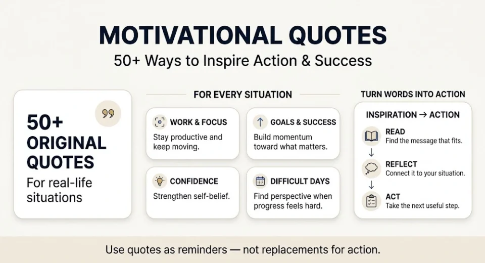 50+ motivational quotes for work, goals, confidence, difficult days, and fresh starts