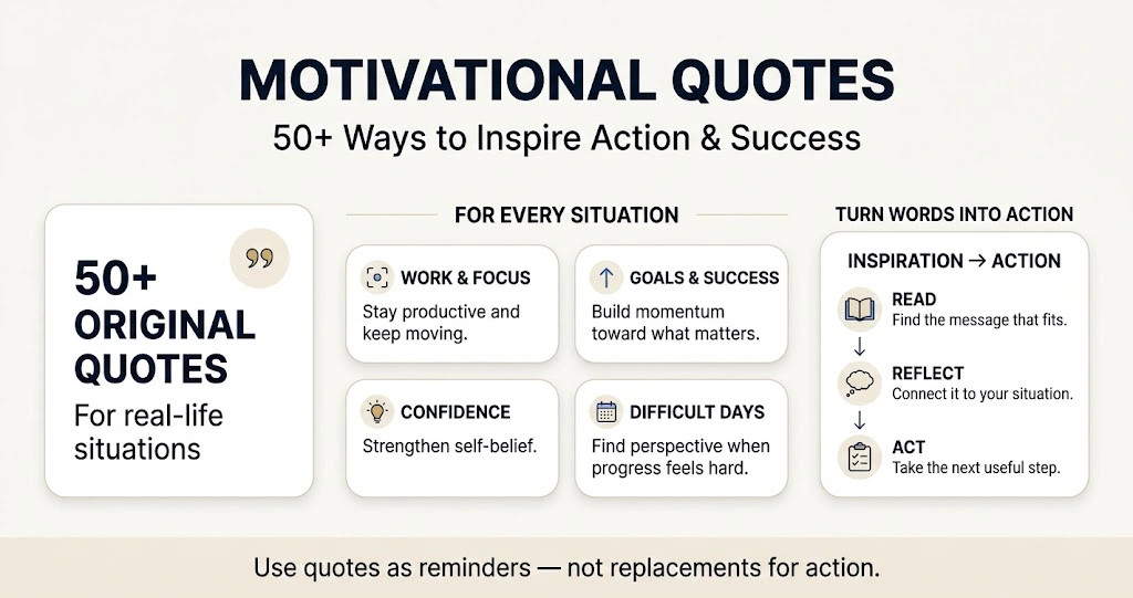 50+ motivational quotes for work, goals, confidence, difficult days, and fresh starts