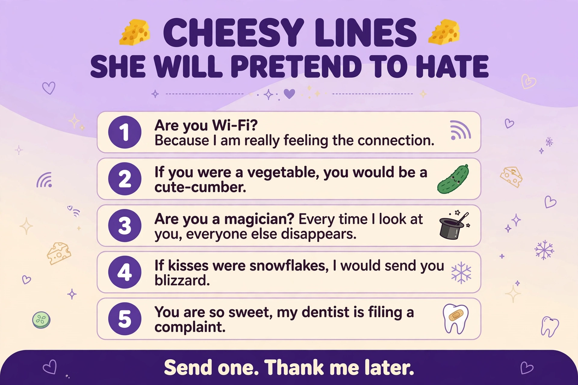 Funny messages for girlfriend: cheesy lines she will pretend to hate