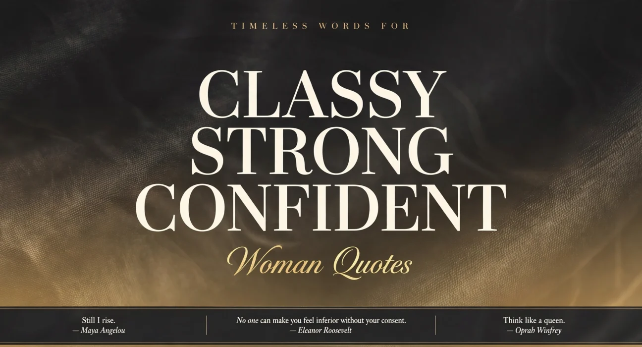 Classy strong confident woman quotes infographic with timeless words from legendary women