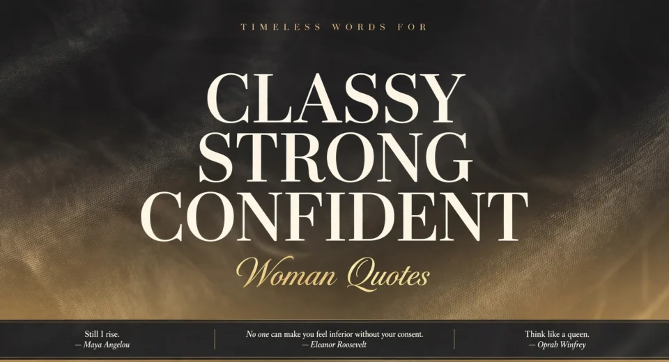 Classy strong confident woman quotes infographic with timeless words from legendary women