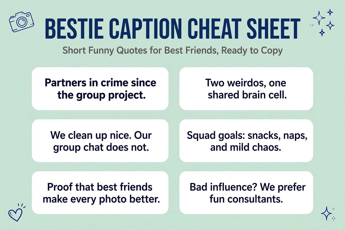 Short funny quotes for best friends that work as Instagram captions for bestie photos
