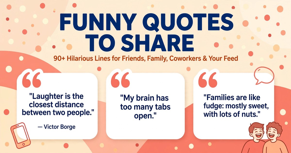 Funny quotes to share infographic with lines for friends, family group chats, coworkers and social media