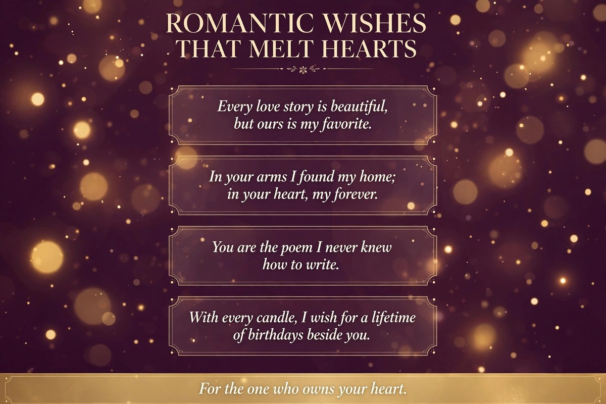 Romantic birthday wishes that melt hearts for your partner