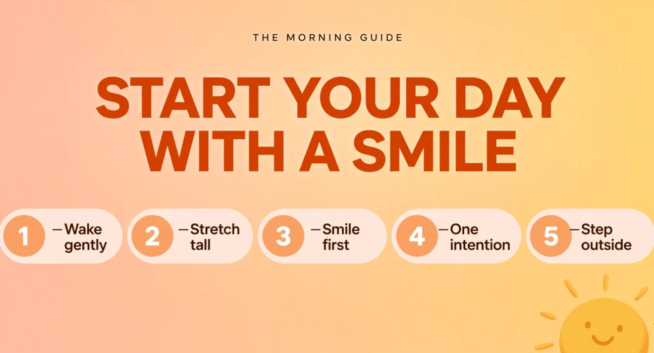 Start your day with a smile: 5-minute morning routine infographic