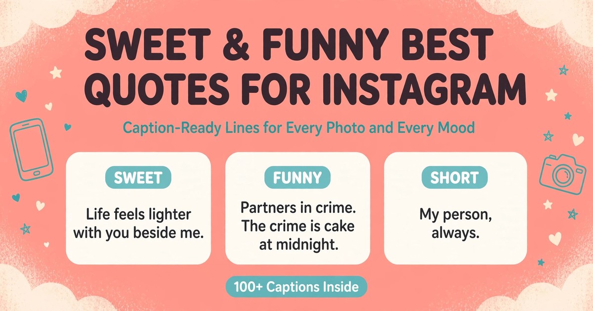 Best friend quotes for Instagram infographic with sweet, funny and short caption cards for bestie photos