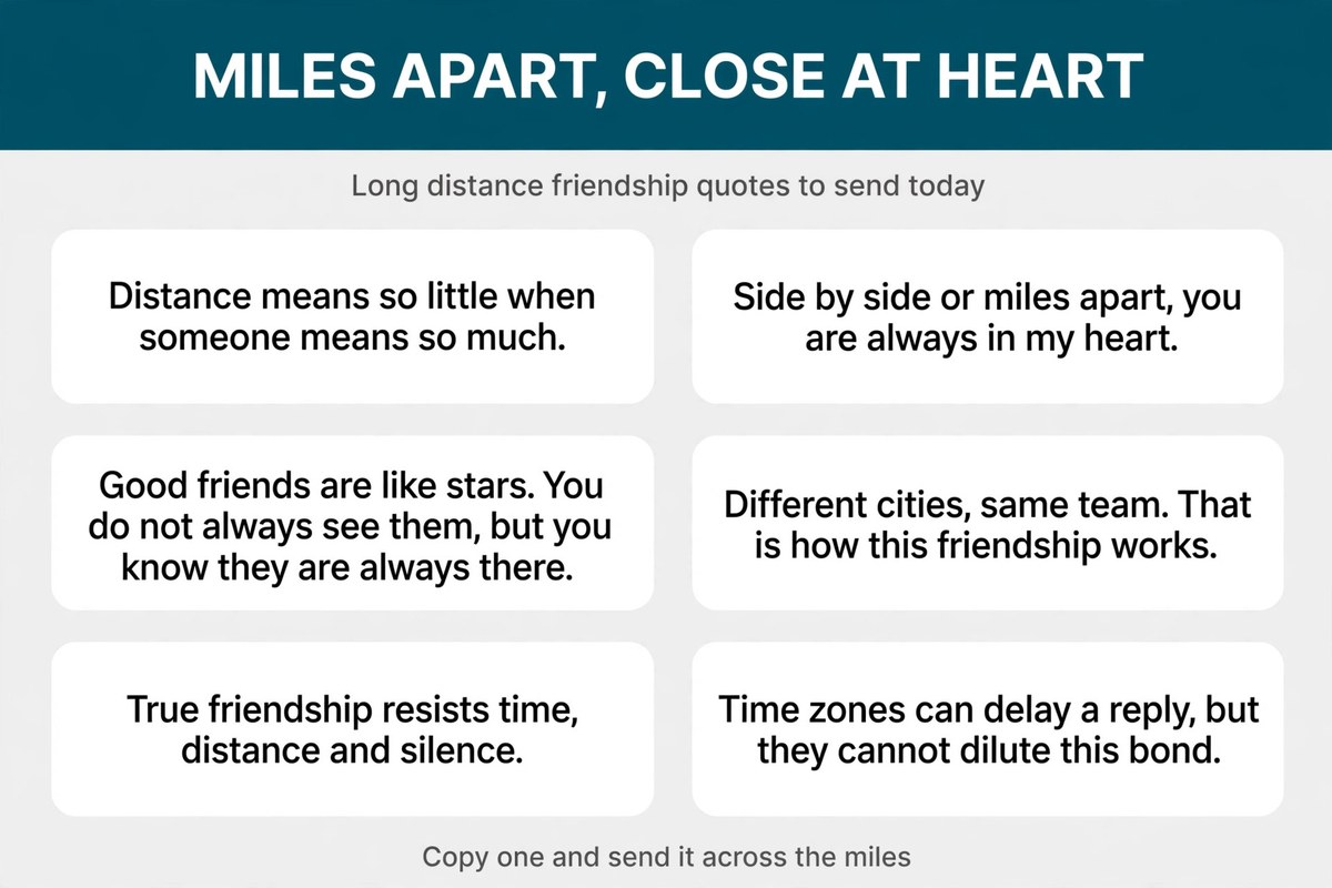 long distance friendship quotes chart with lines to send to a best friend who lives far away
